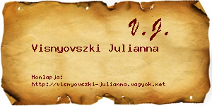 Visnyovszki Julianna névjegykártya
